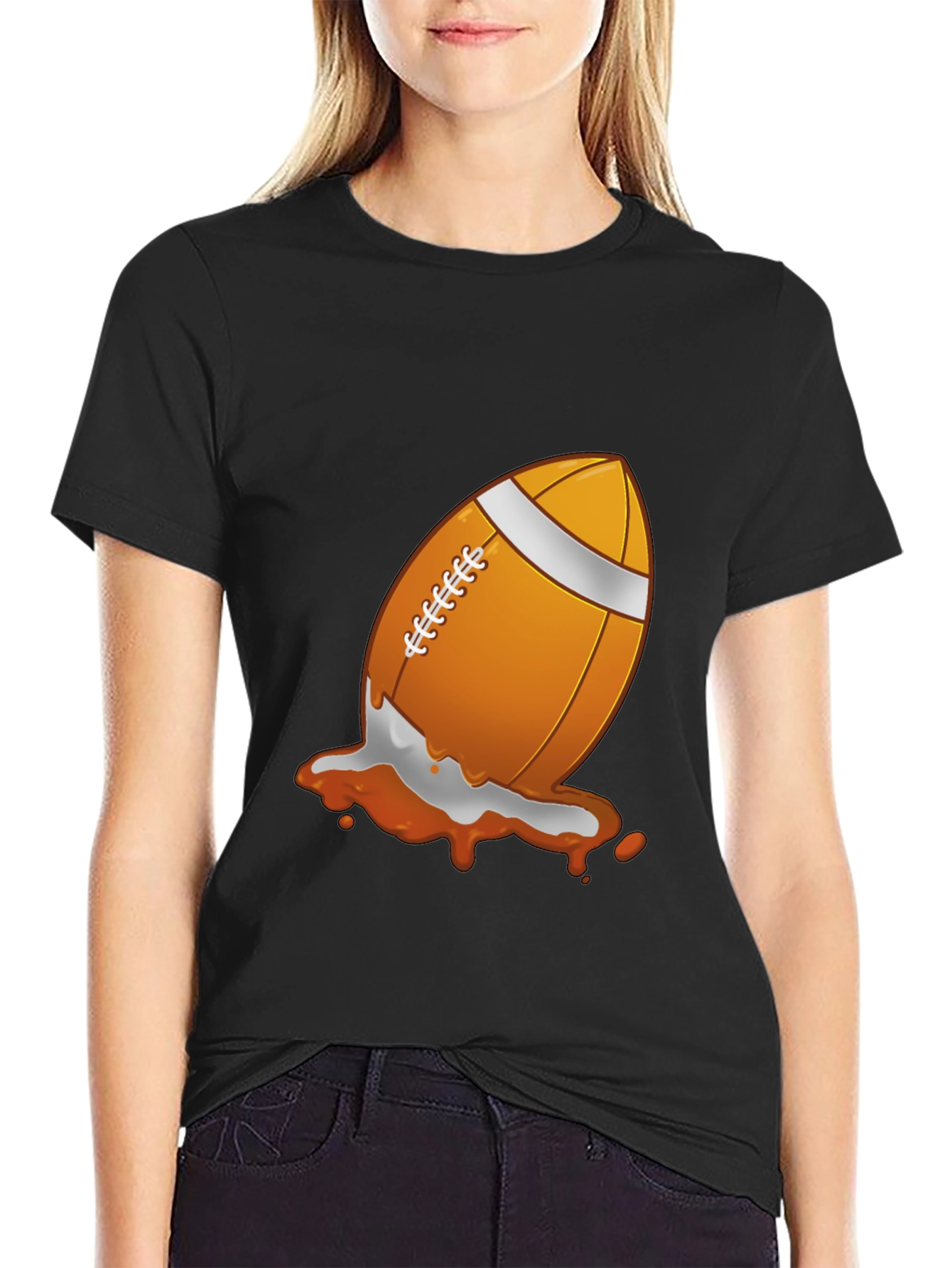 Football Splash Graphic T-Shirt - Black