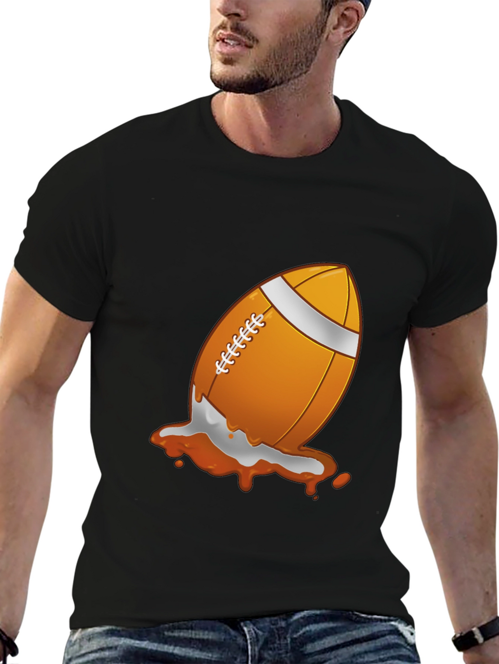 Football Splash Graphic T-Shirt - Black