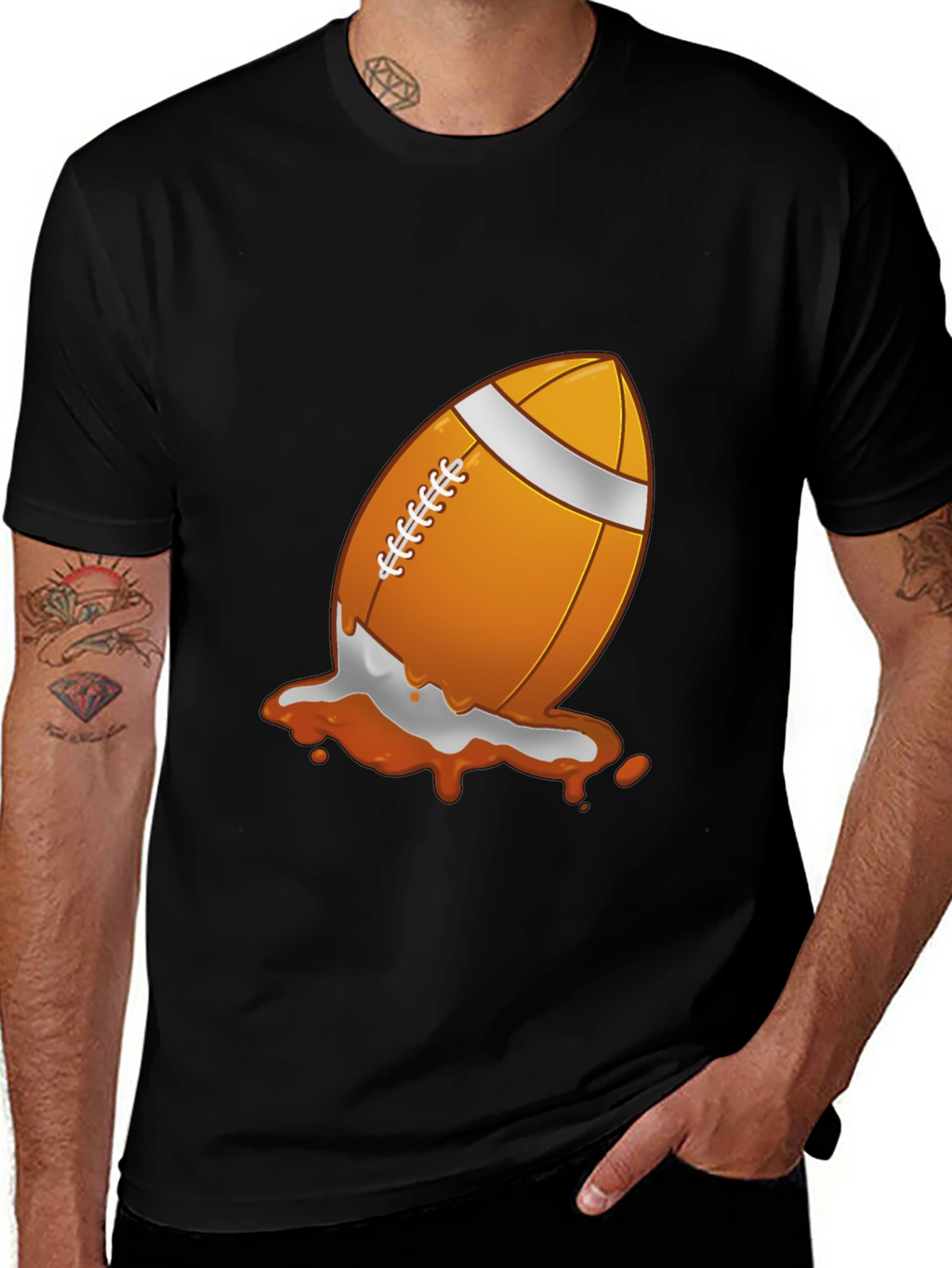 Football Splash Graphic T-Shirt - Black