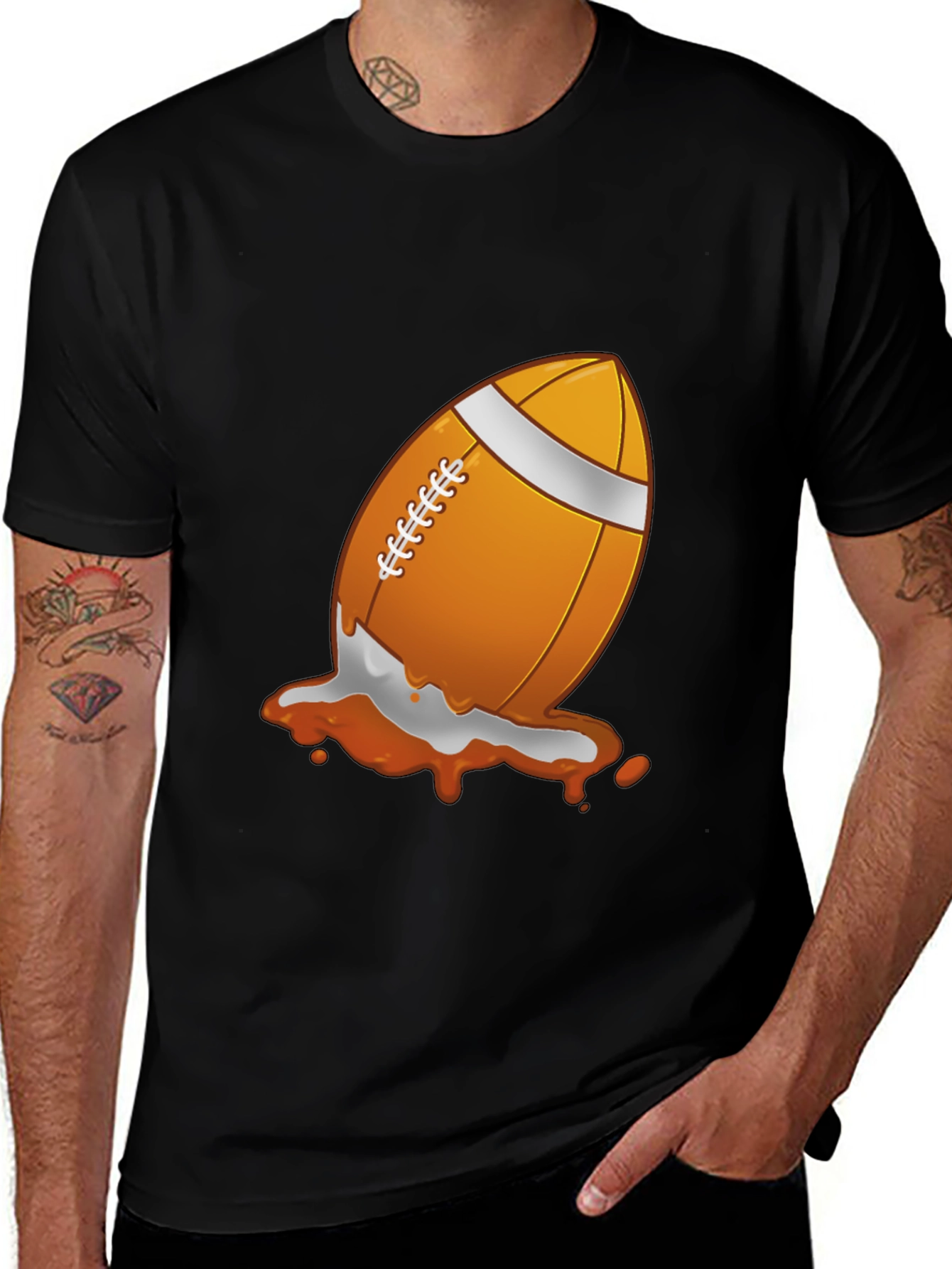 Football Splash Graphic T-Shirt - Black