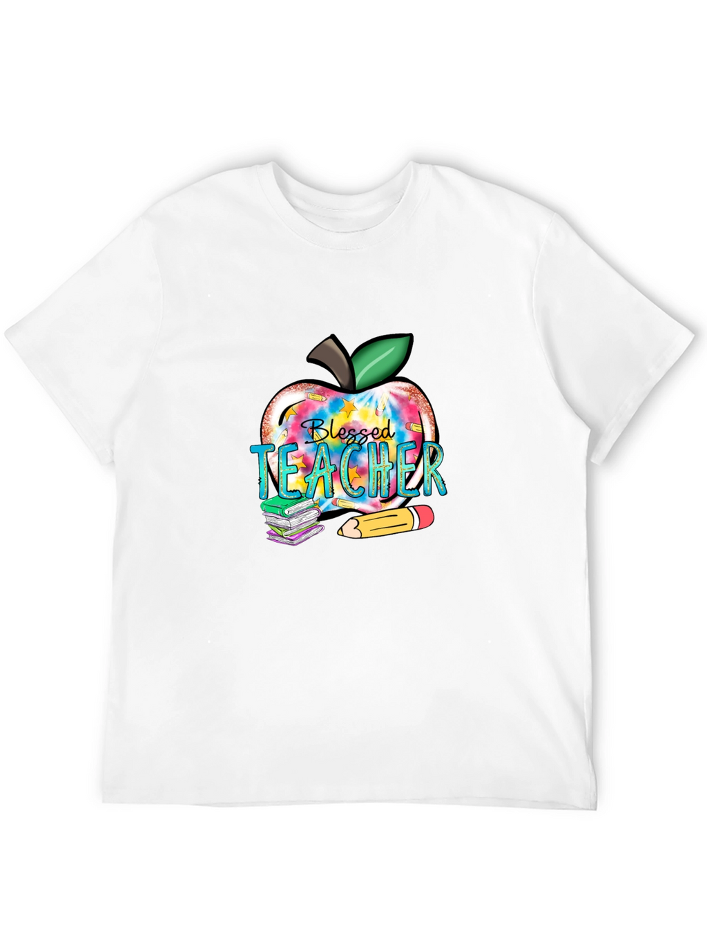 Blessed Teacher Apple Graphic T-Shirt