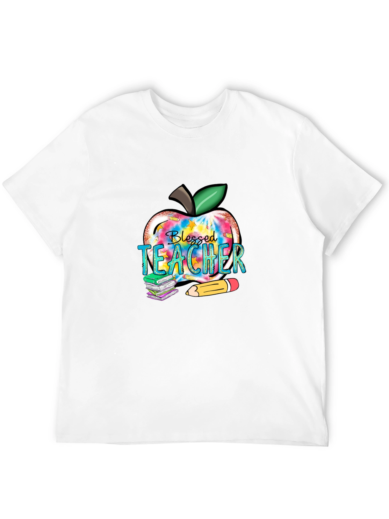 Blessed Teacher Apple Graphic T-Shirt