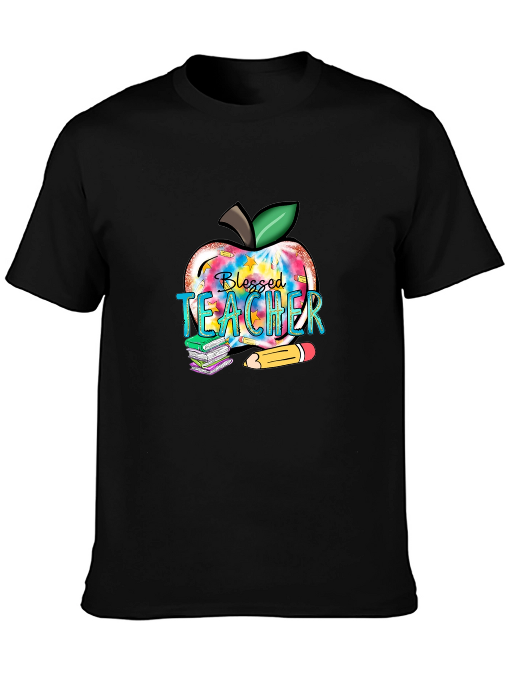 Blessed Teacher Apple Graphic T-Shirt