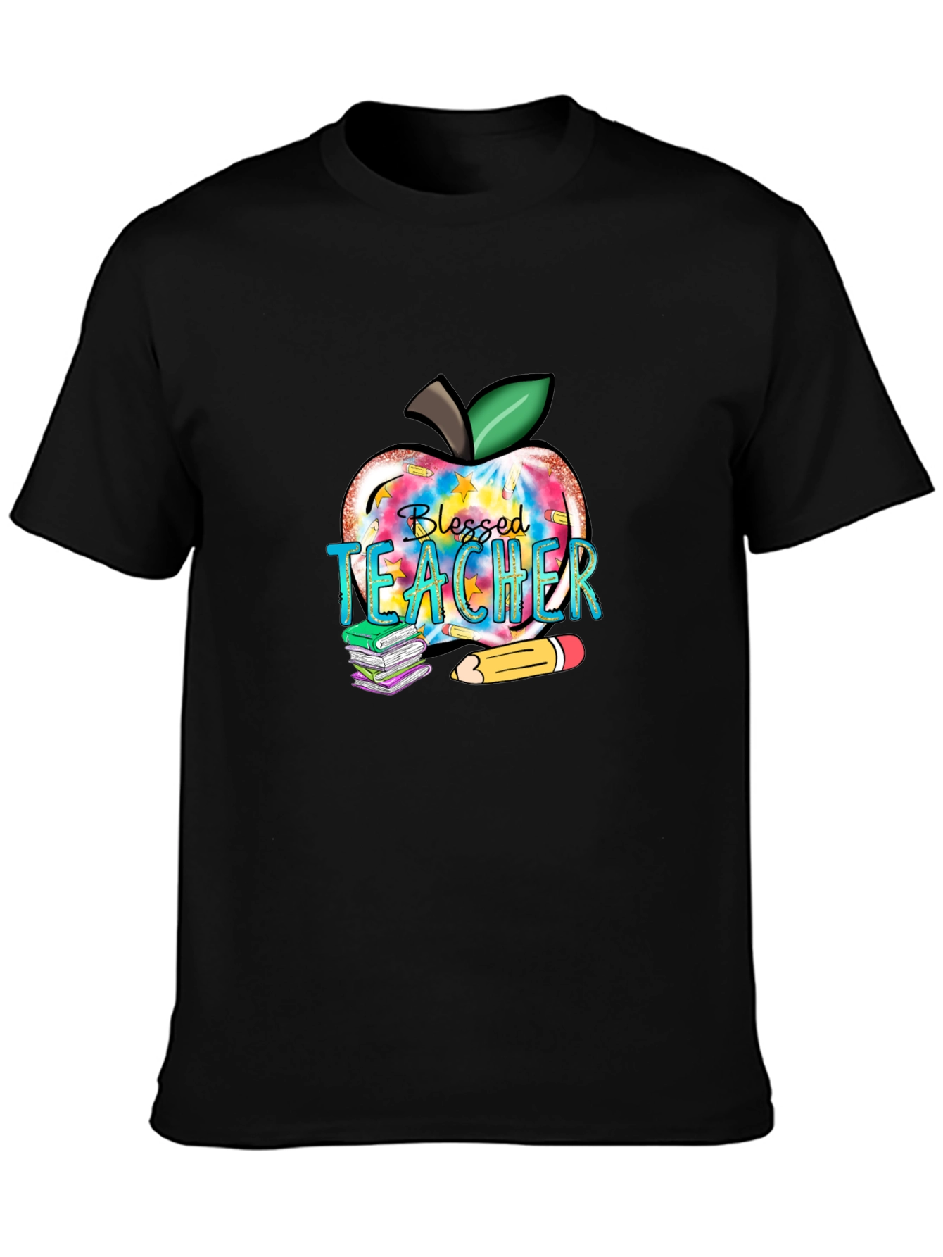 Blessed Teacher Apple Graphic T-Shirt