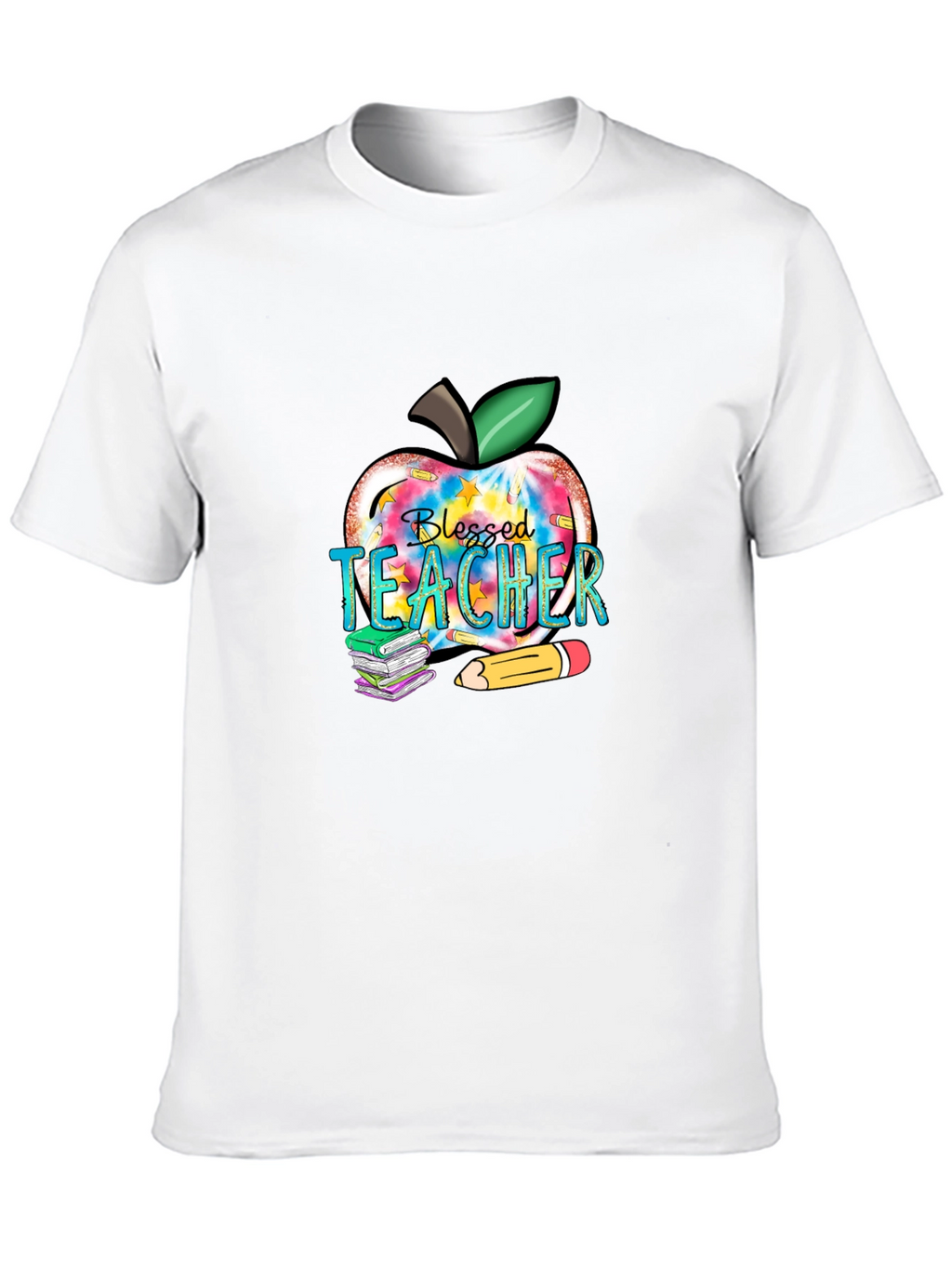 Blessed Teacher Apple Graphic T-Shirt