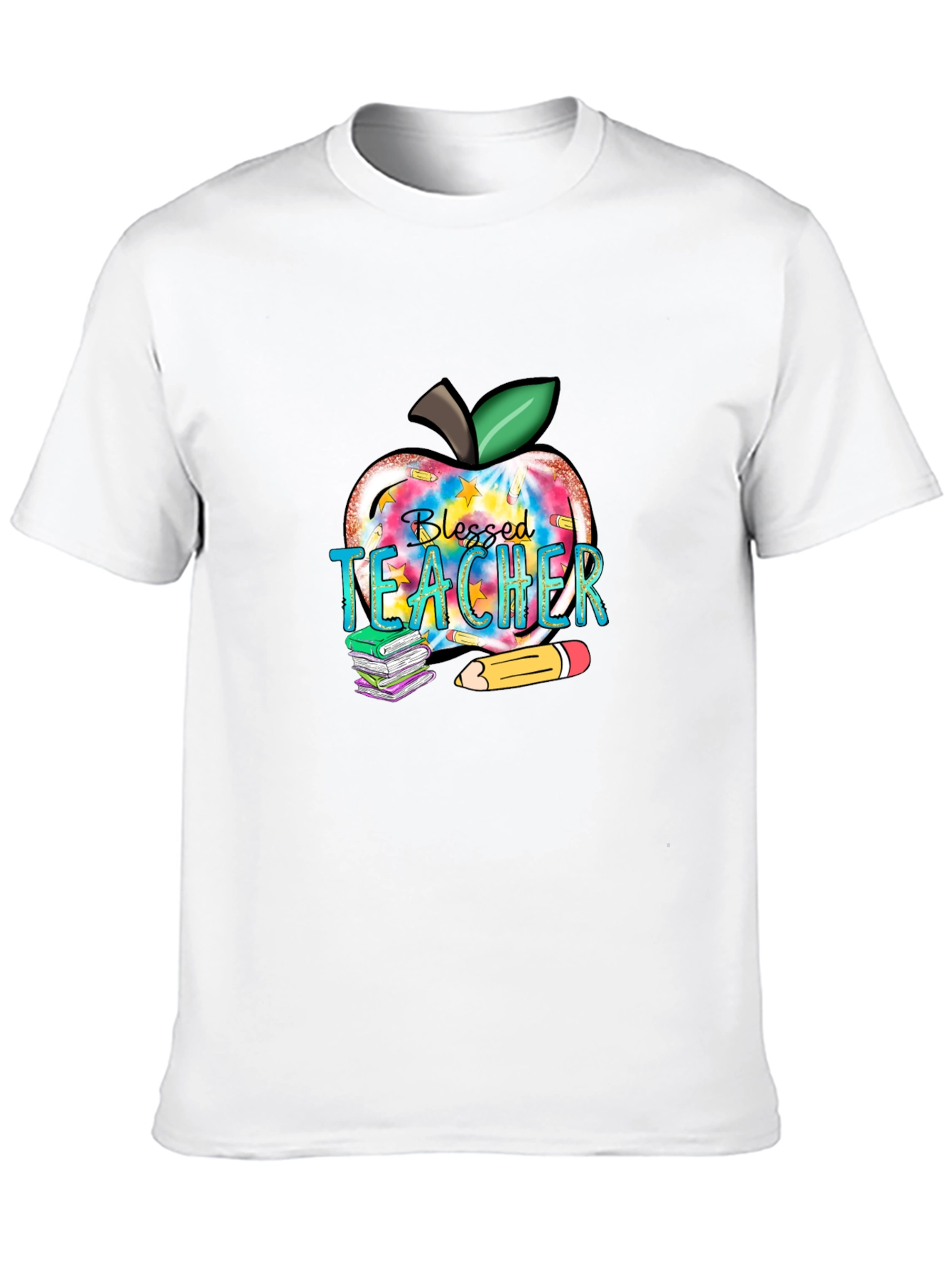 Blessed Teacher Apple Graphic T-Shirt