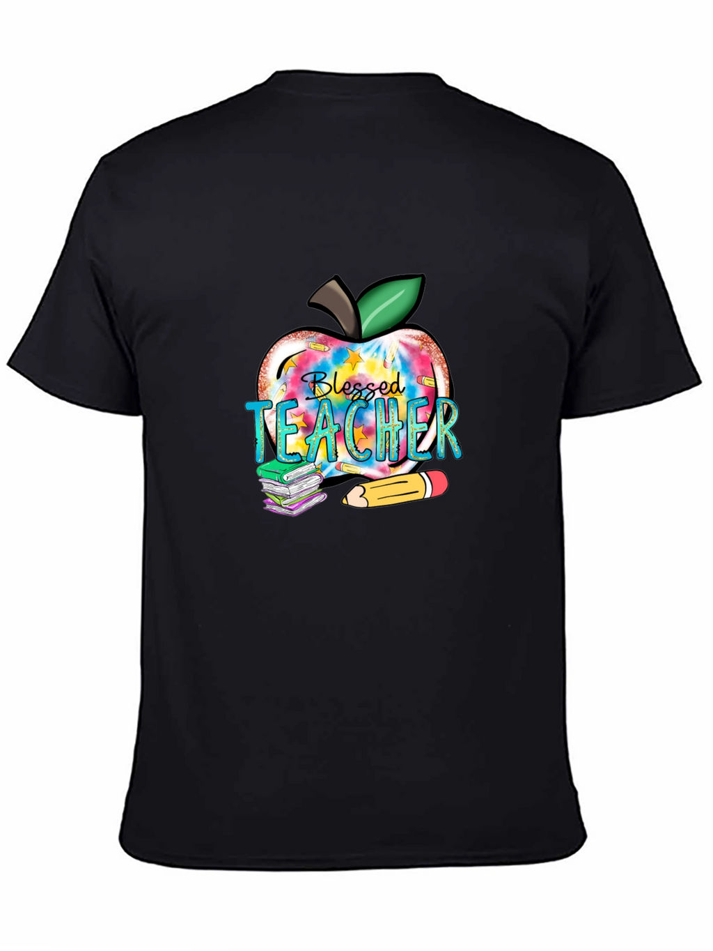 Blessed Teacher Apple Graphic T-Shirt