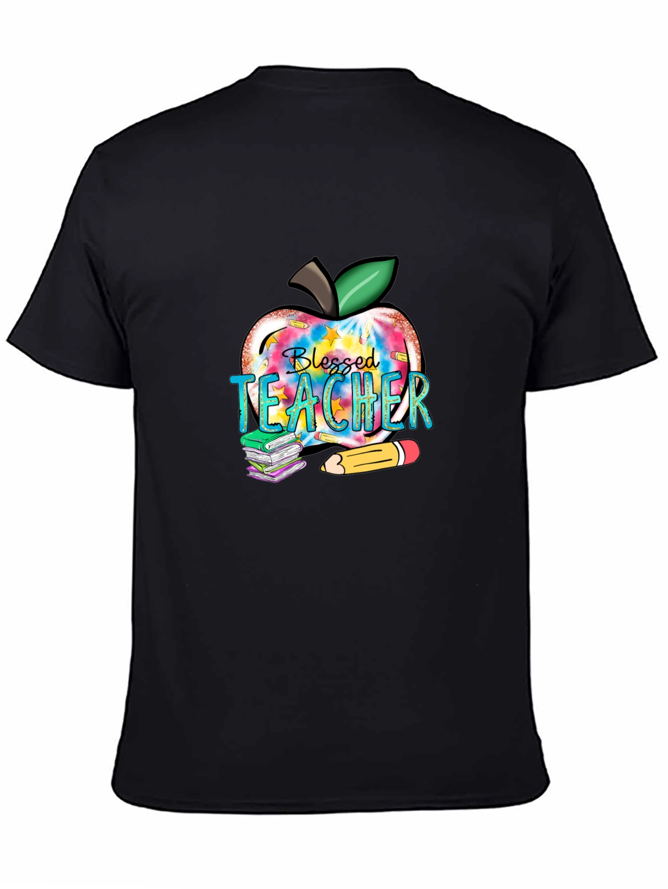Blessed Teacher Apple Graphic T-Shirt