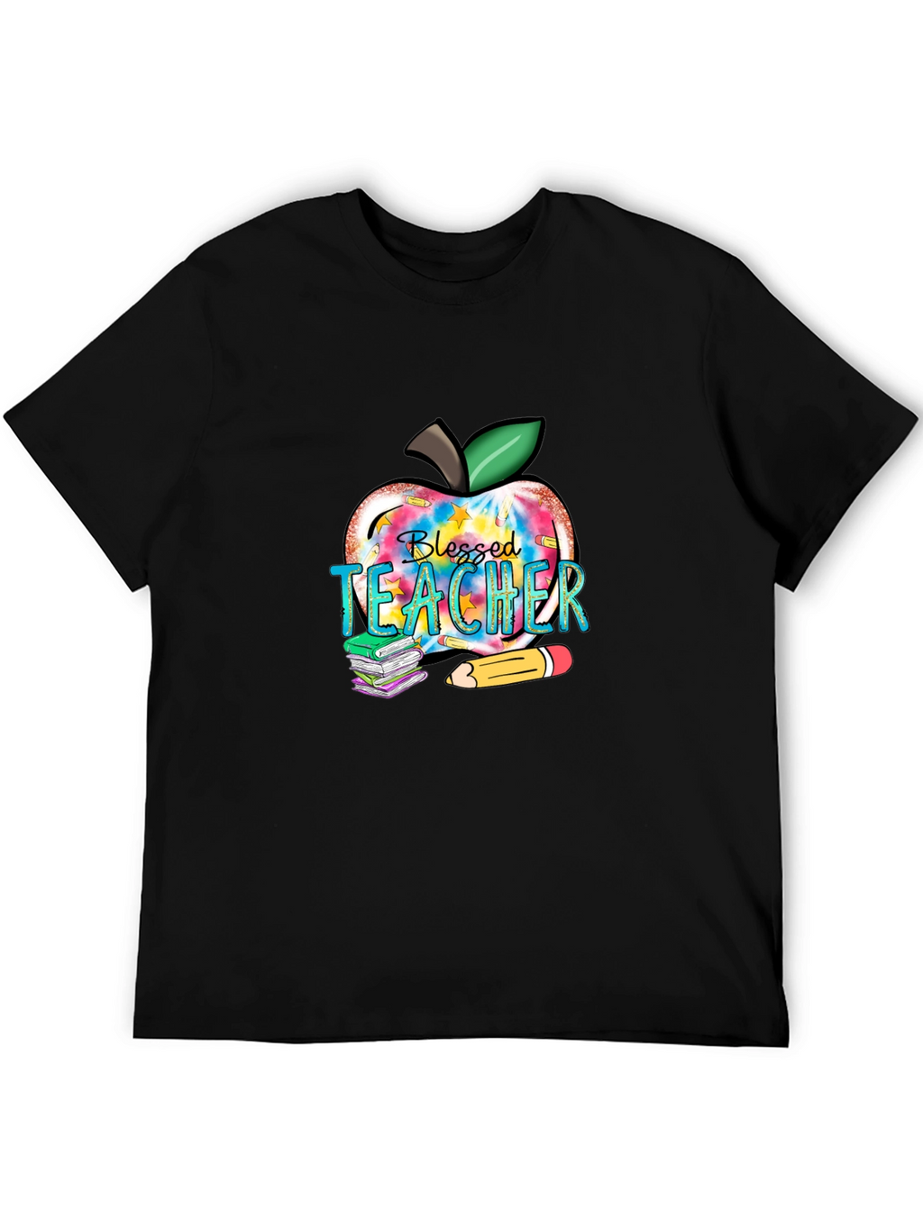 Blessed Teacher Apple Graphic T-Shirt