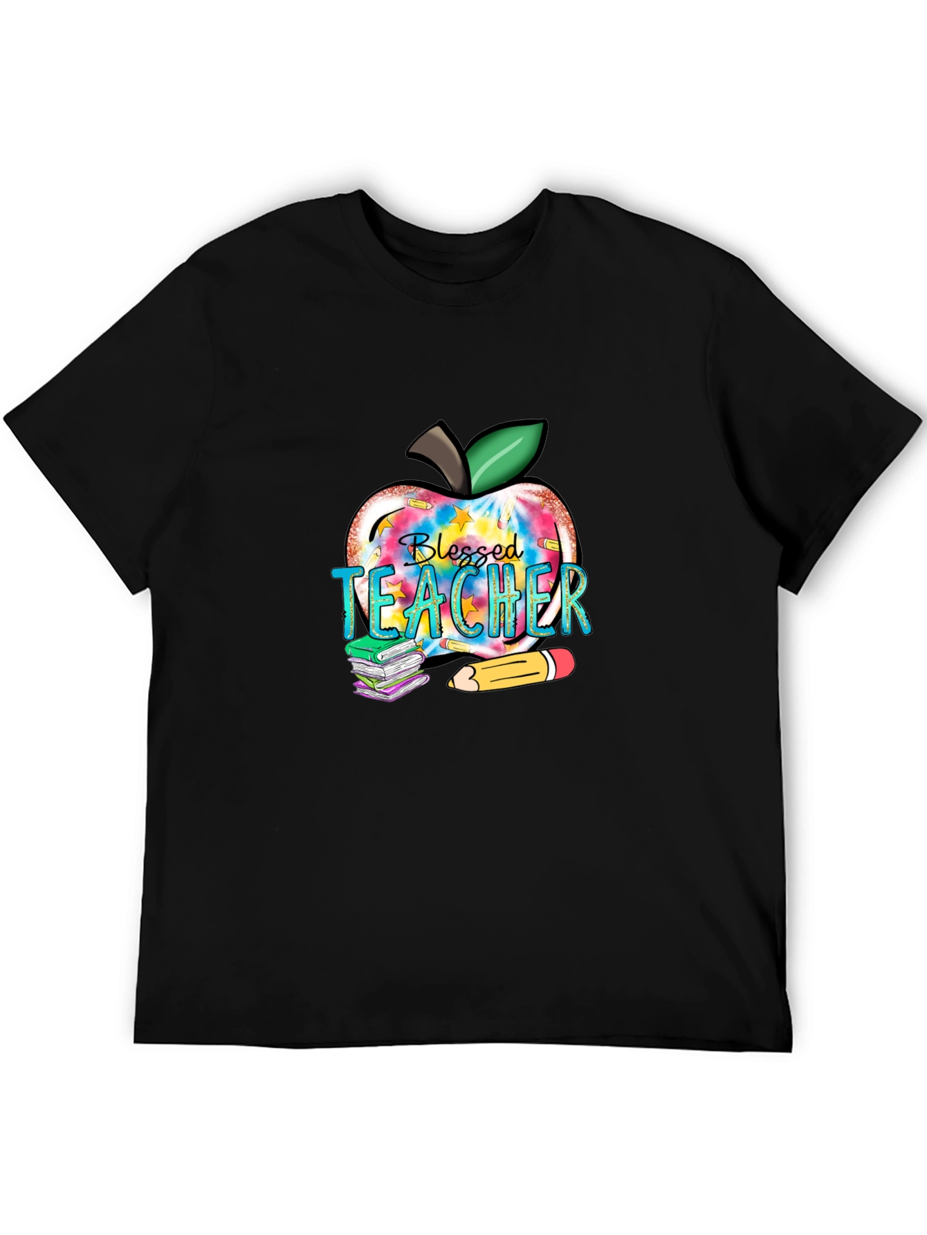 Blessed Teacher Apple Graphic T-Shirt