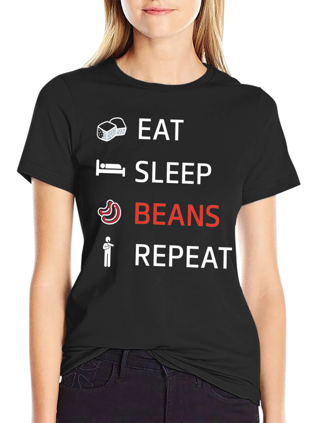 Eat Sleep Beans Repeat Graphic Tee