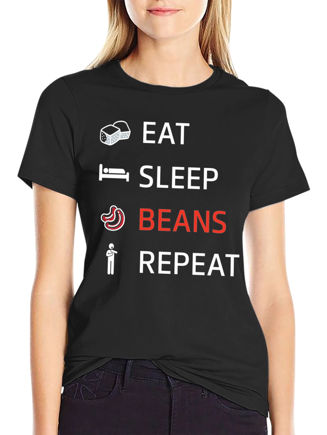 Eat Sleep Beans Repeat Graphic Tee