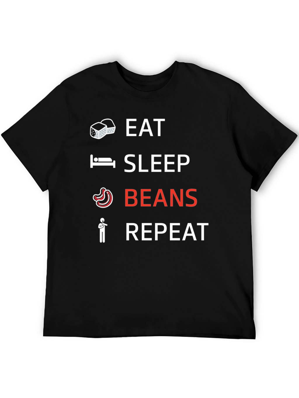 Eat Sleep Beans Repeat Graphic Tee
