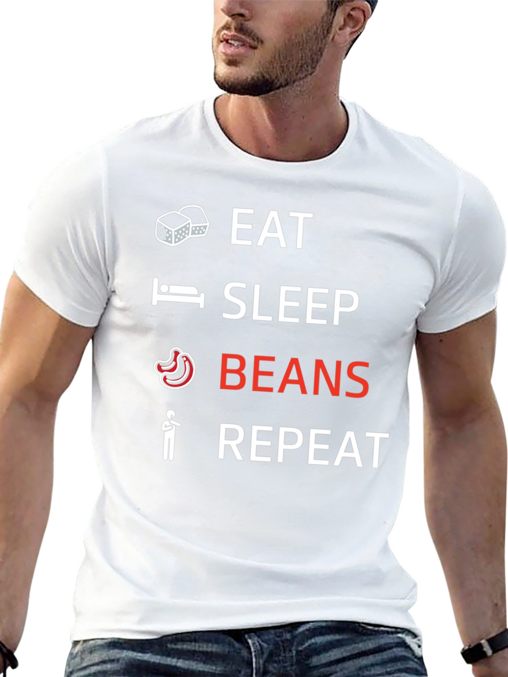 Eat Sleep Beans Repeat Graphic Tee