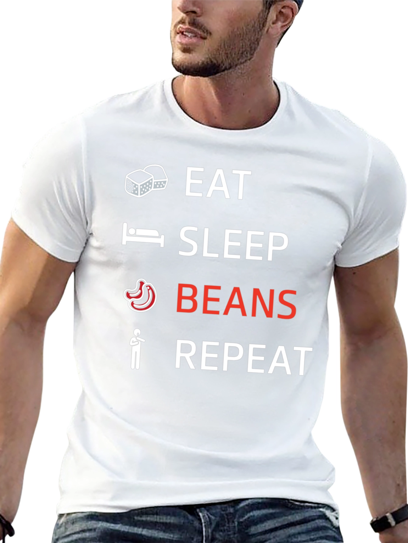 Eat Sleep Beans Repeat Graphic Tee