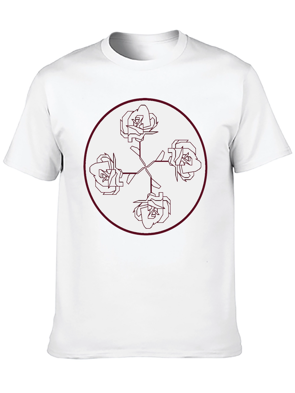 Geometric Roses Graphic T-Shirt