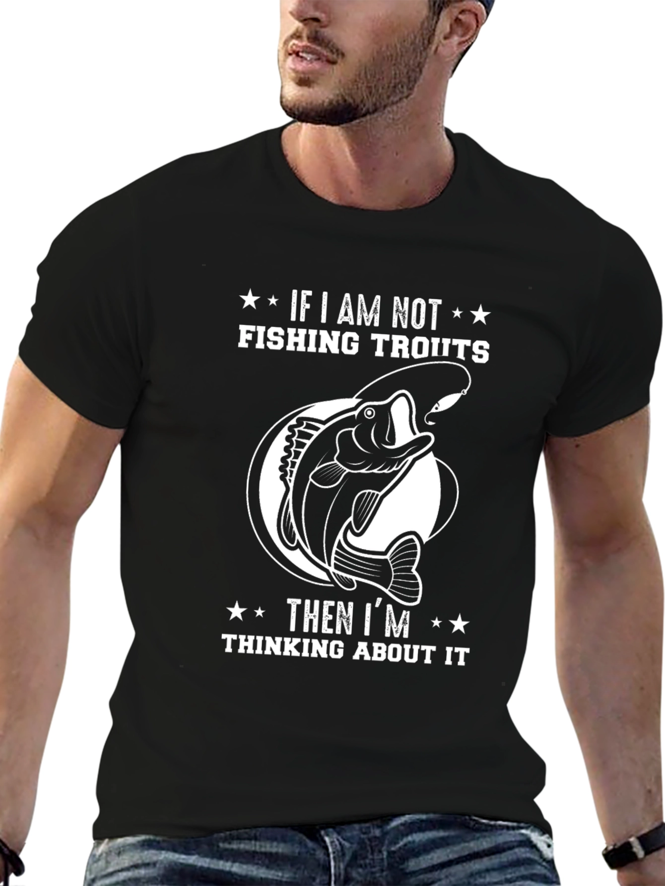Fishing Trouts T-Shirt Black