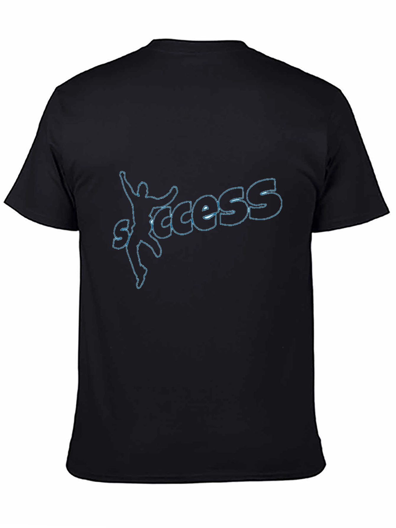 Success Graphic Print Black Cotton Tee