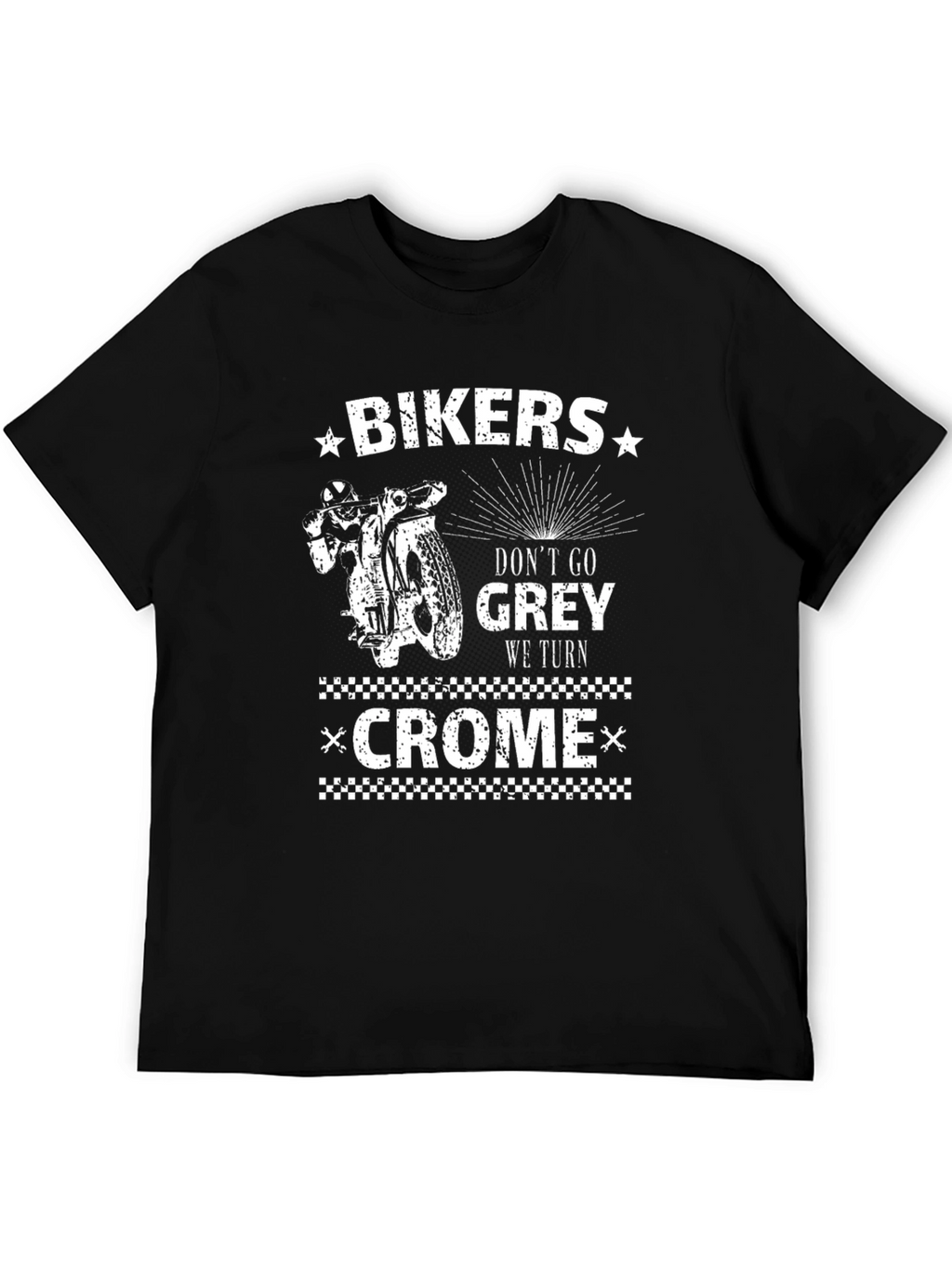 Biker Chrome Graphic Tee - Dont Go Gray!