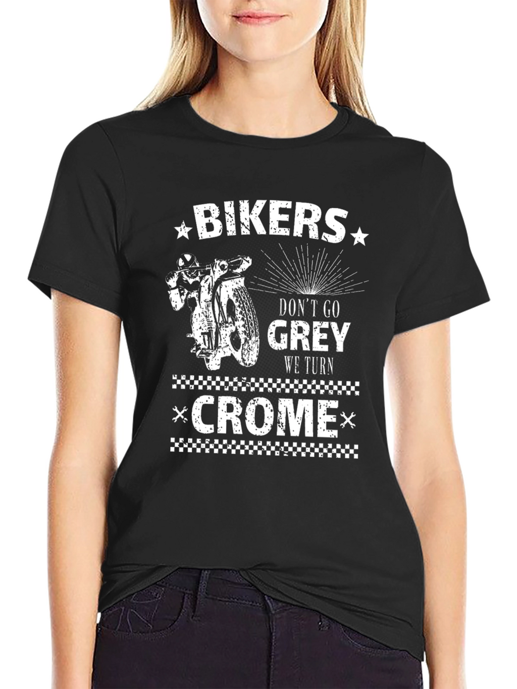 Biker Chrome Graphic Tee - Dont Go Gray!