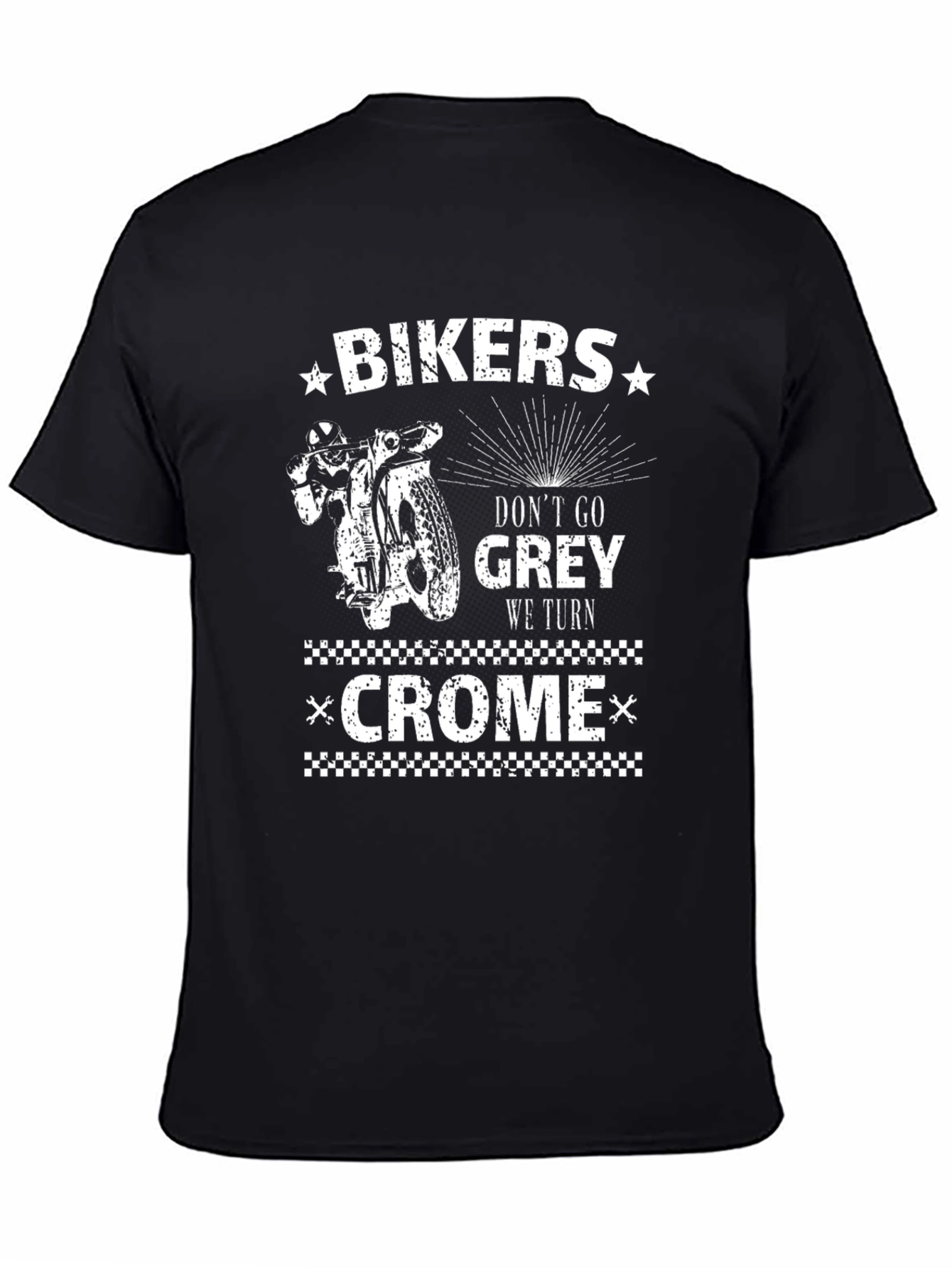 Biker Chrome Graphic Tee - Dont Go Gray!