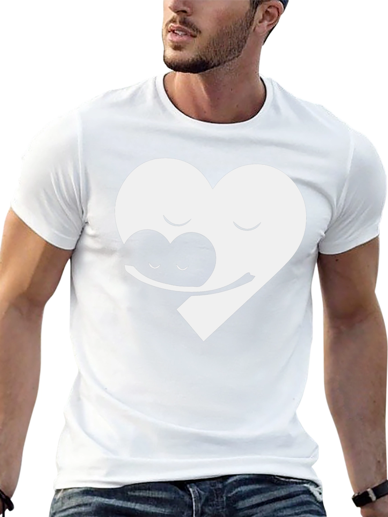 Yin Yang Heart Hug Graphic Tee