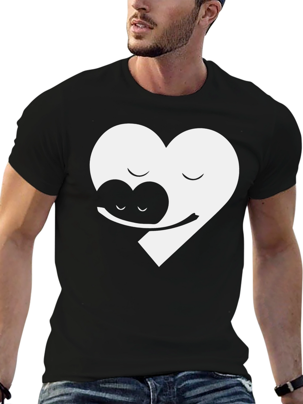 Yin Yang Heart Hug Graphic Tee