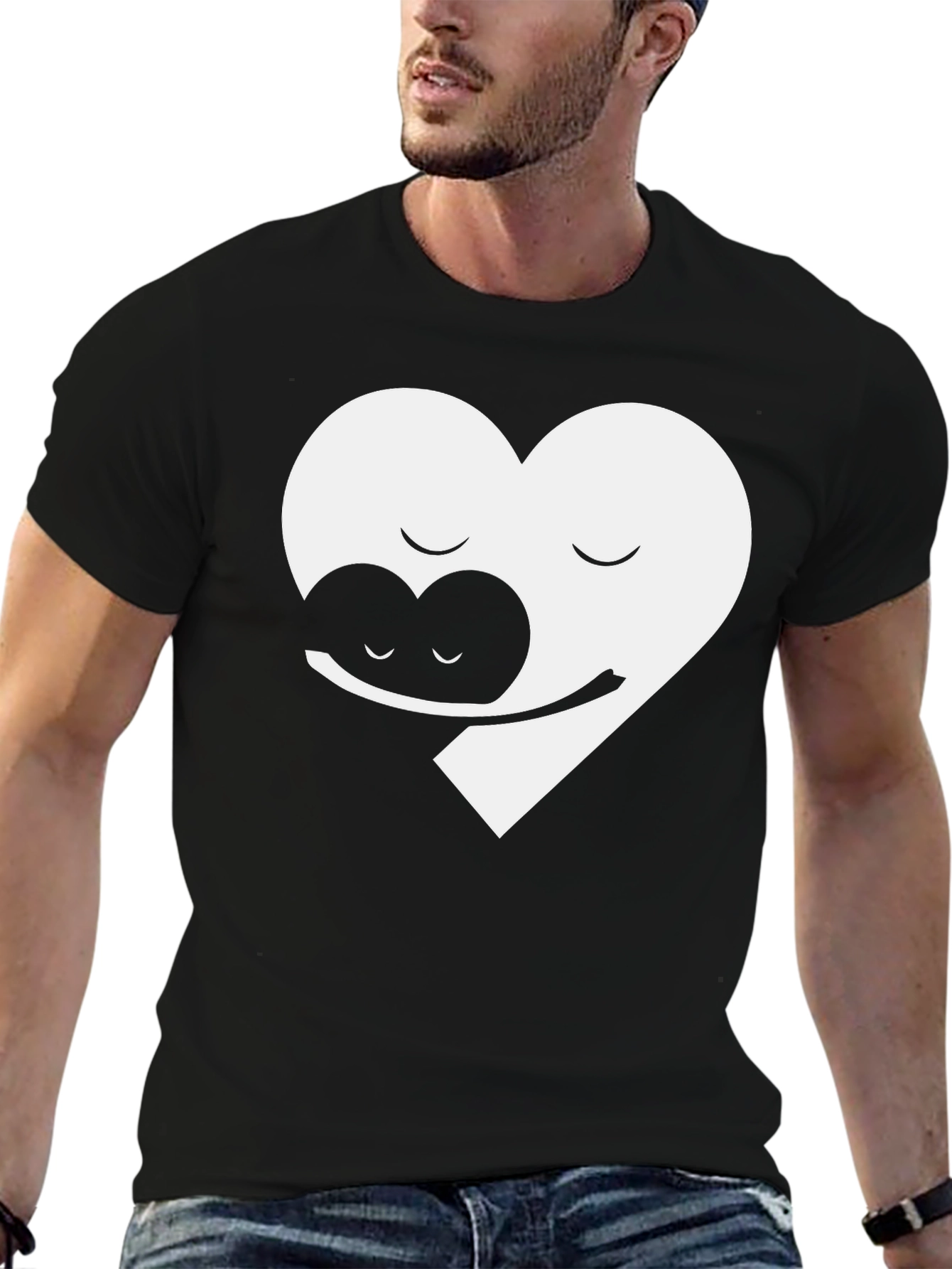 Yin Yang Heart Hug Graphic Tee