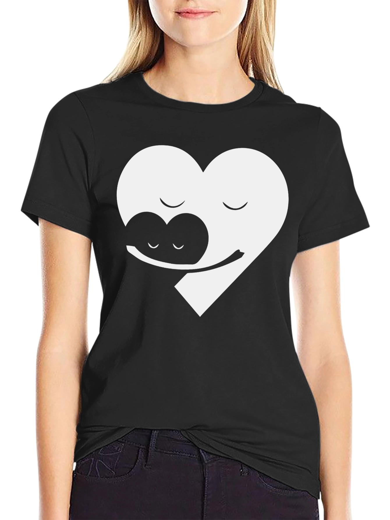 Yin Yang Heart Hug Graphic Tee