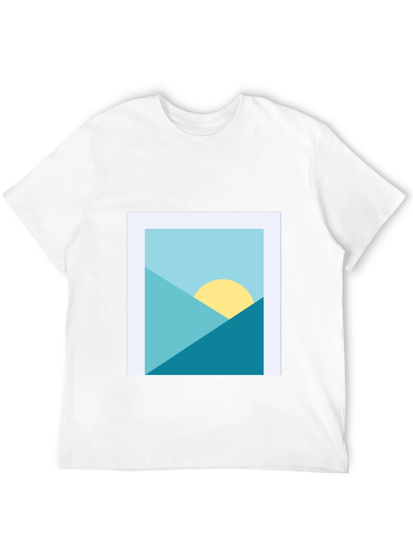 Geometric Landscape Graphic Tee - Modern Art Shirt