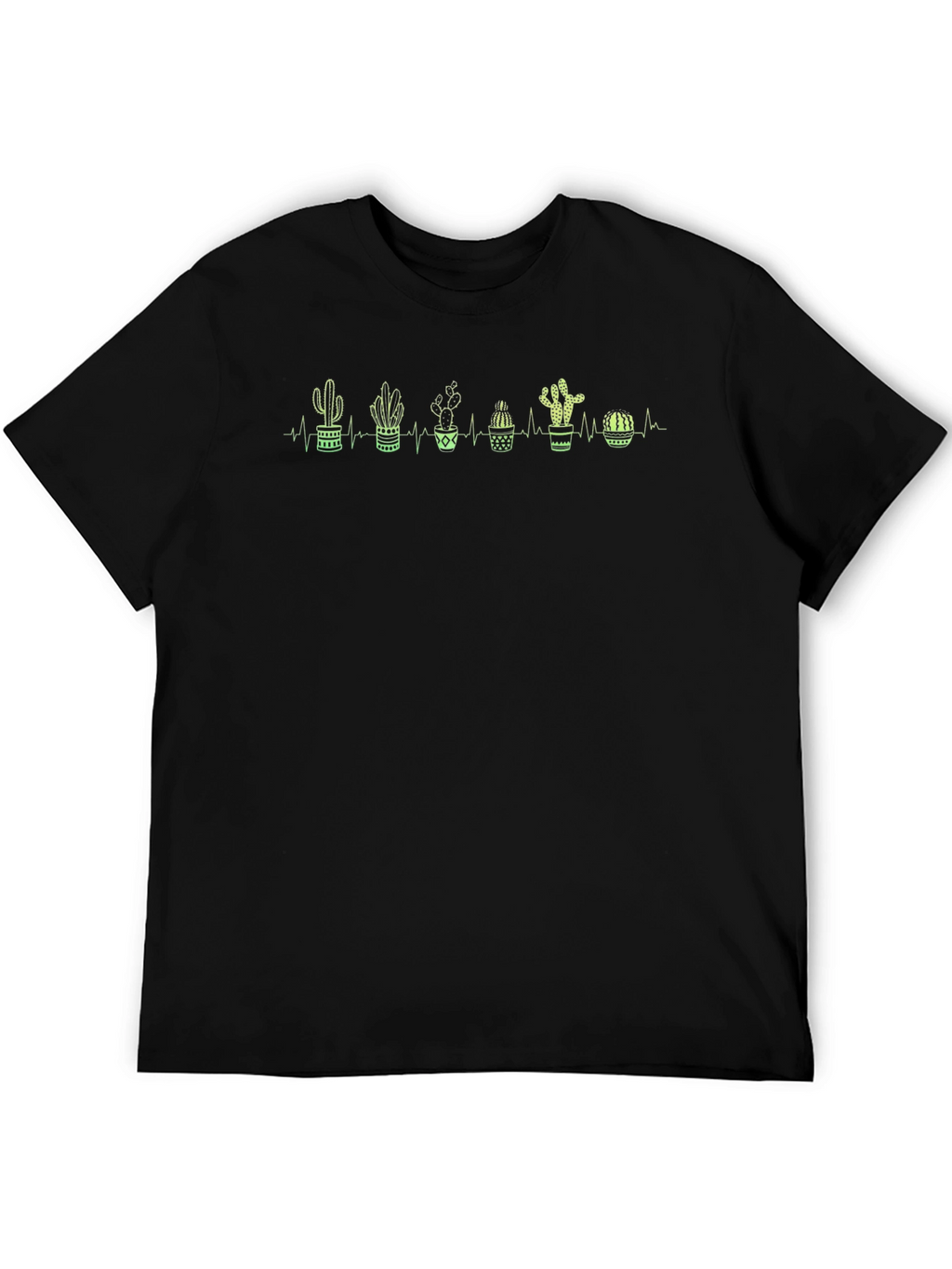 Cactus Heartbeat Graphic Tee - Black