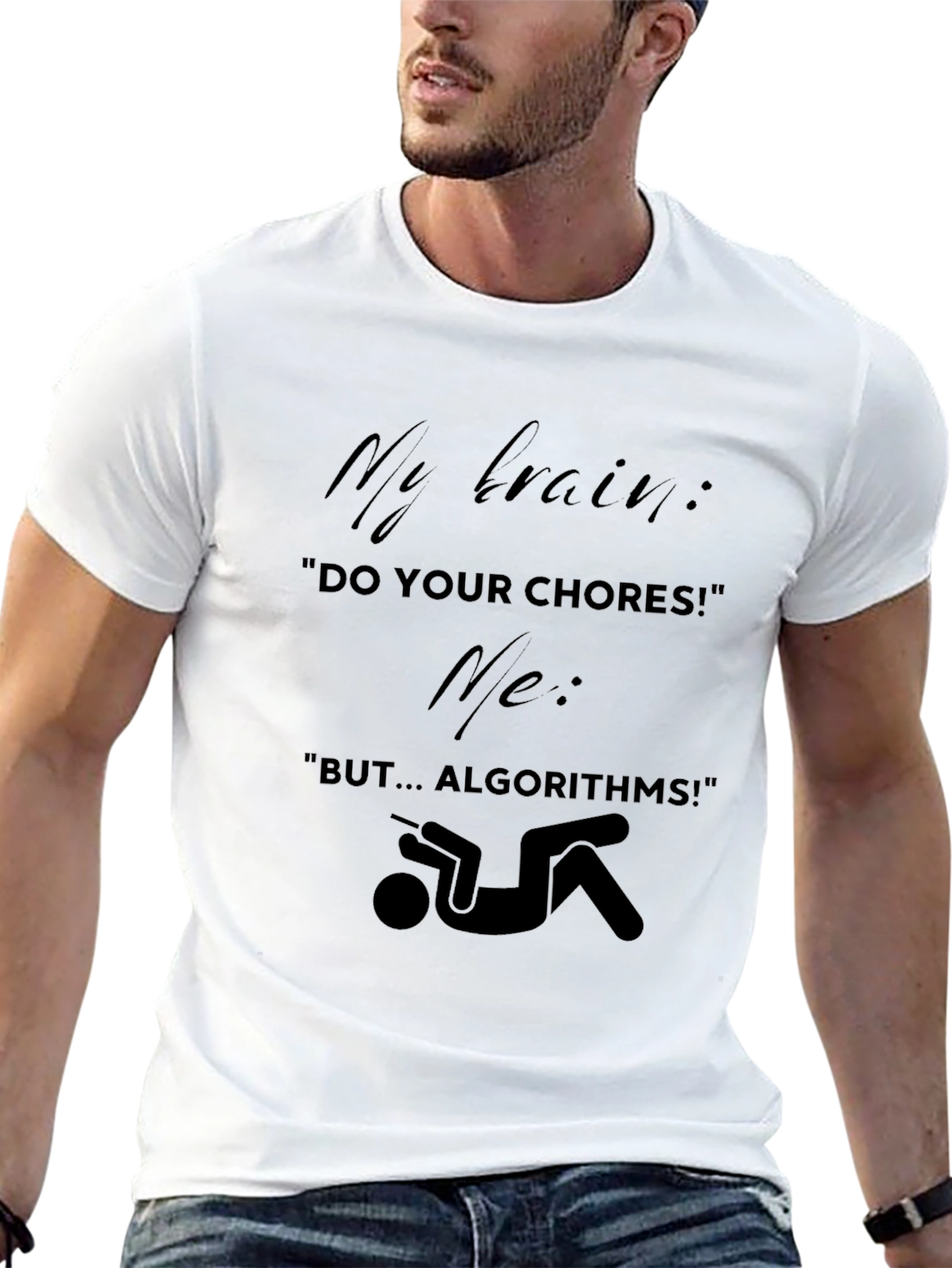 Funny Algorithm T-Shirt - Brain vs. Chores