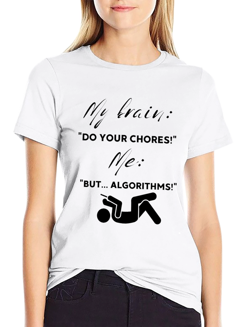 Funny Algorithm T-Shirt - Brain vs. Chores