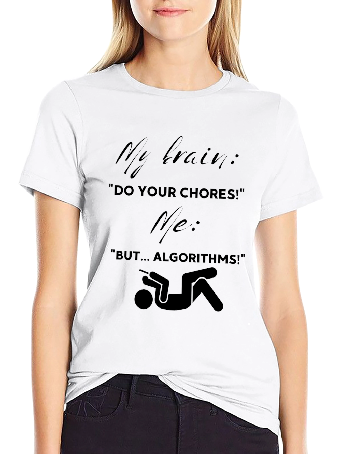 Funny Algorithm T-Shirt - Brain vs. Chores