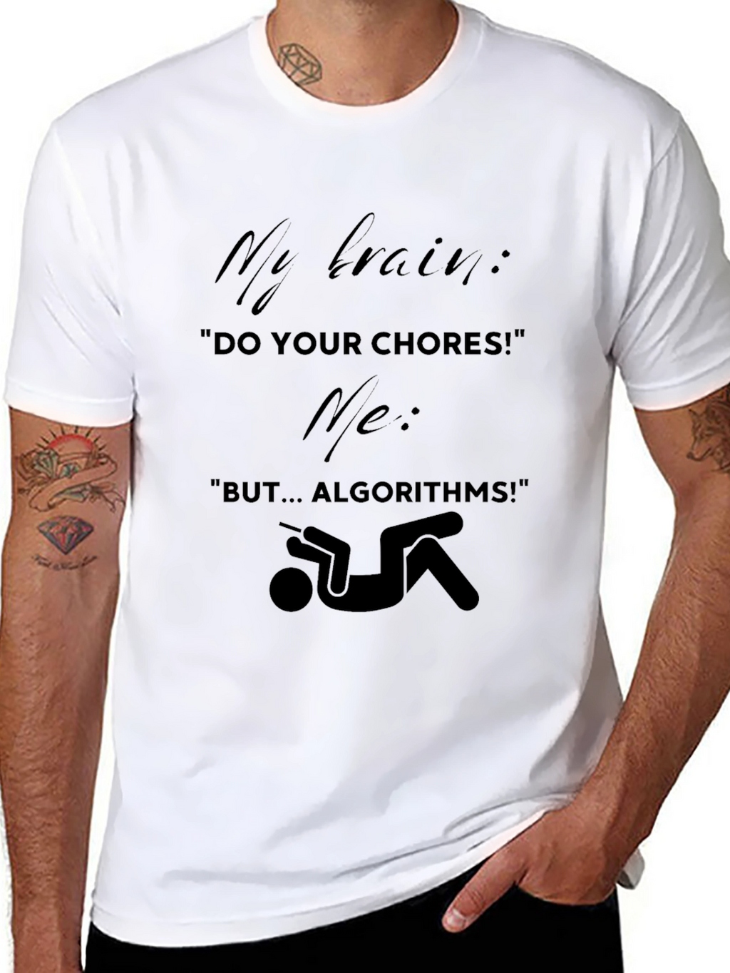 Funny Algorithm T-Shirt - Brain vs. Chores