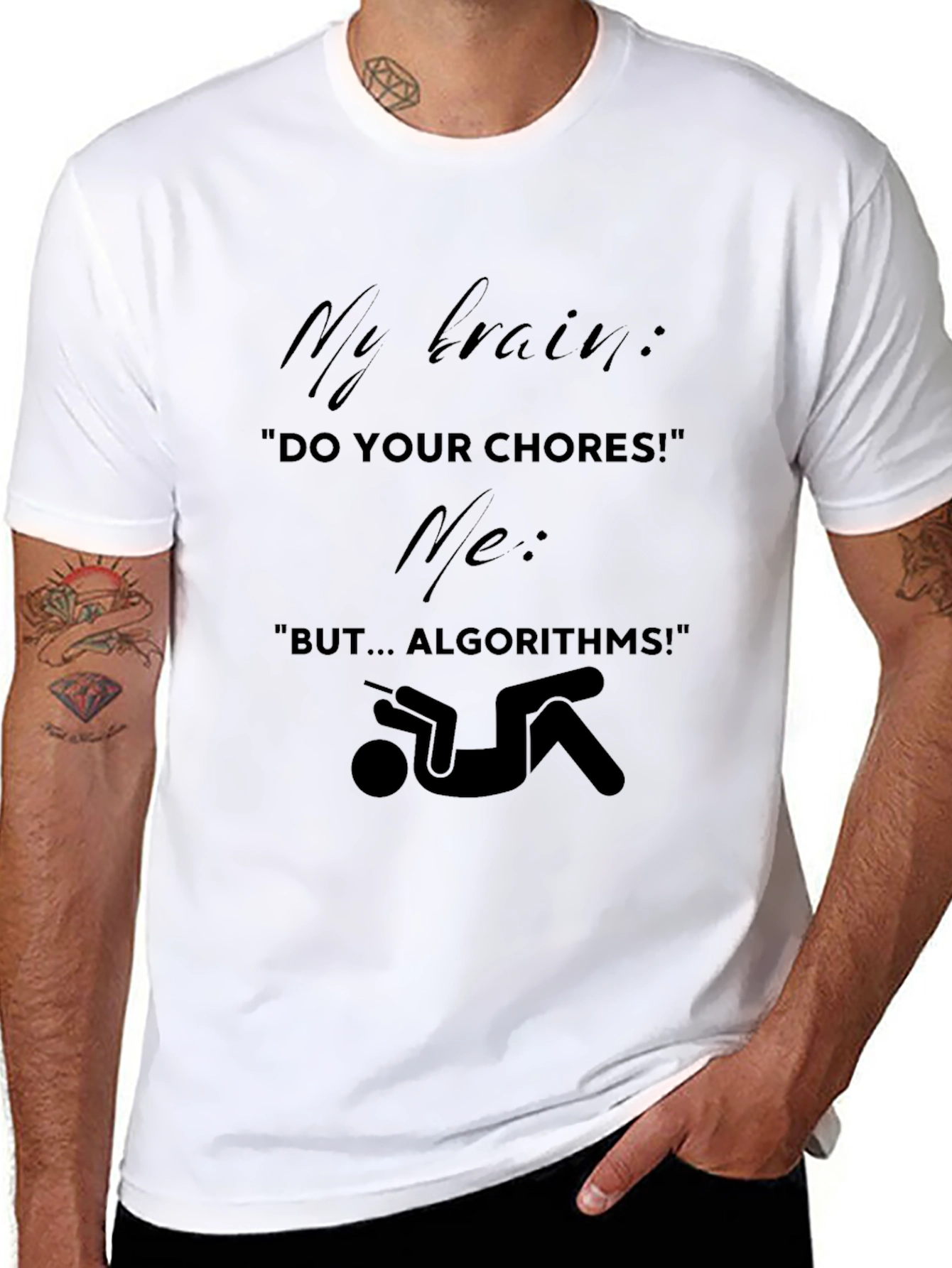 Funny Algorithm T-Shirt - Brain vs. Chores