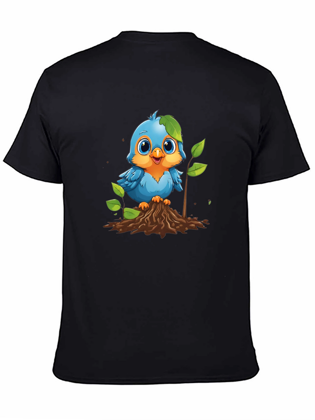 Cute Blue Bird Planting T-Shirt