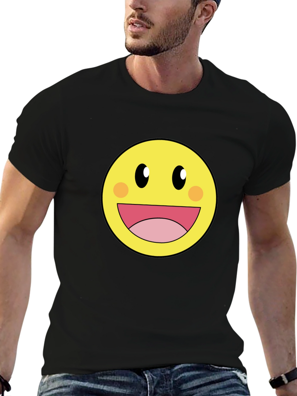 Smiley Face Graphic Tee - Happy Yellow Shirt