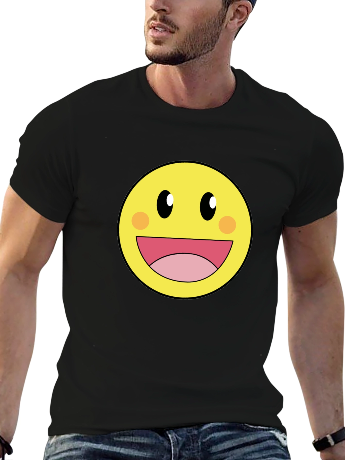 Smiley Face Graphic Tee - Happy Yellow Shirt