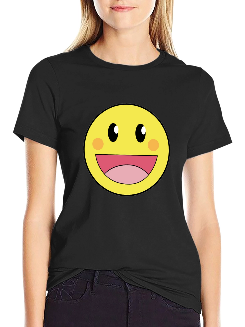 Smiley Face Graphic Tee - Happy Yellow Shirt