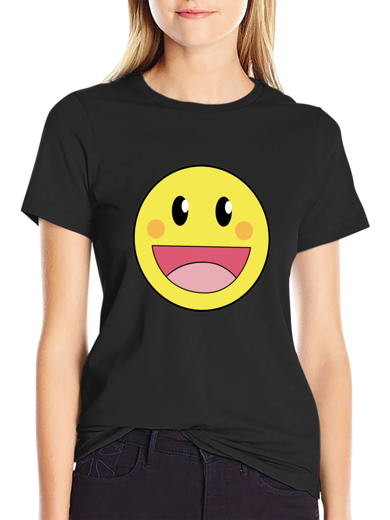 Smiley Face Graphic Tee - Happy Yellow Shirt