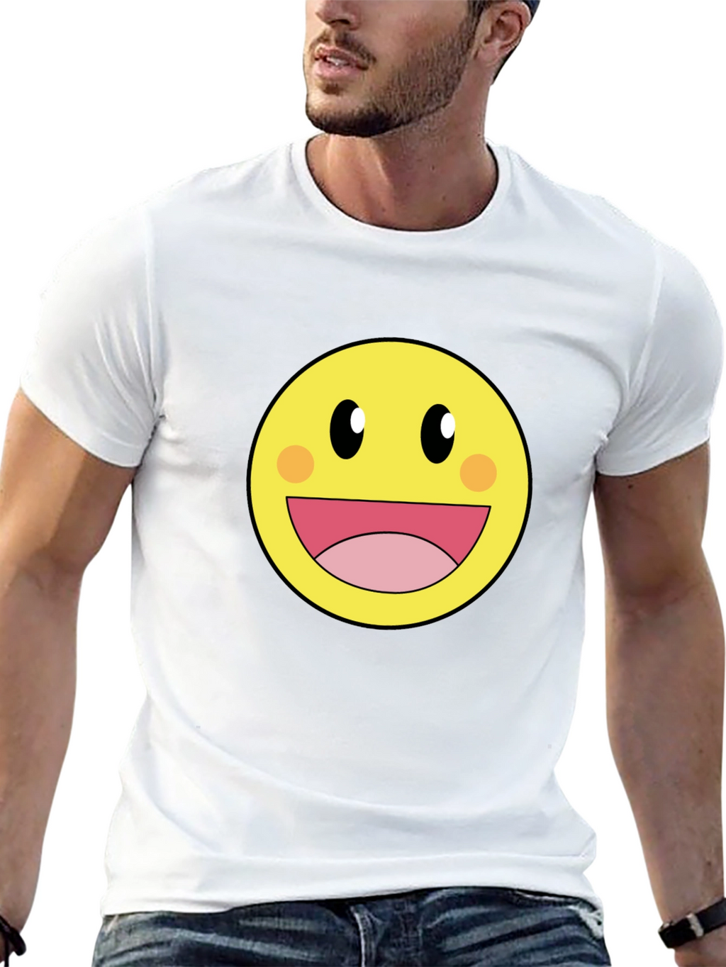 Smiley Face Graphic Tee - Happy Yellow Shirt