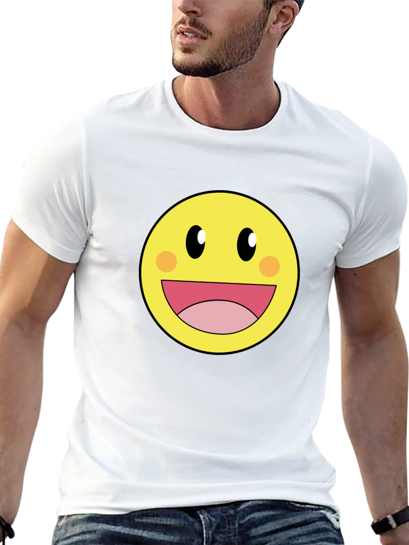 Smiley Face Graphic Tee - Happy Yellow Shirt