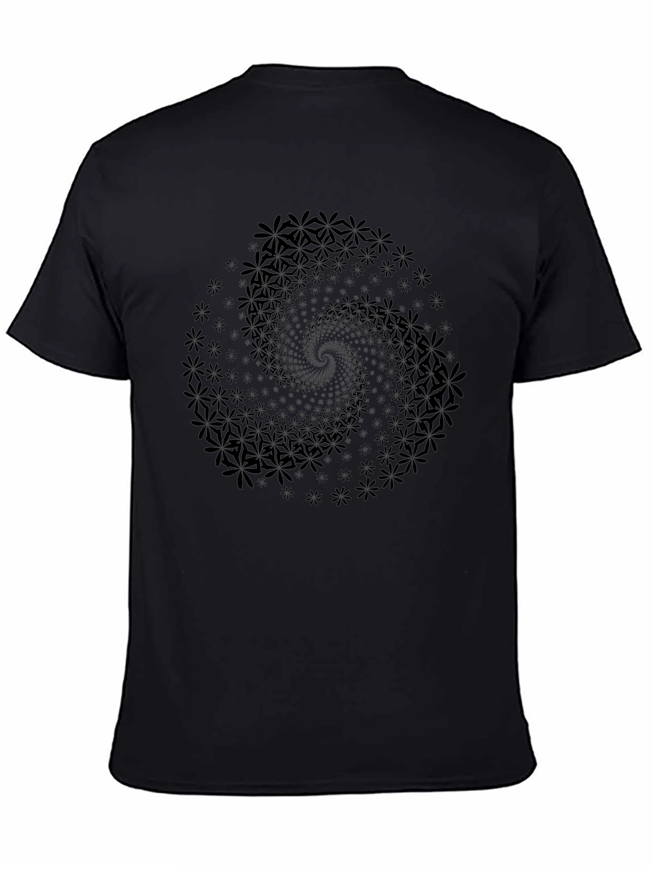 Floral Swirl Black T-Shirt