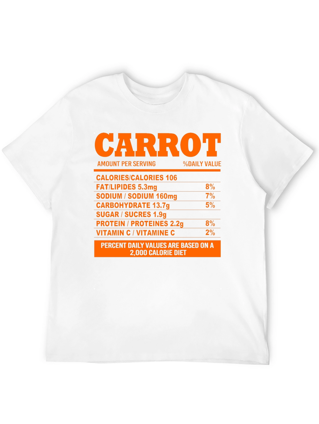 Carrot Nutrition Facts T-Shirt - Funny Foodie Tee