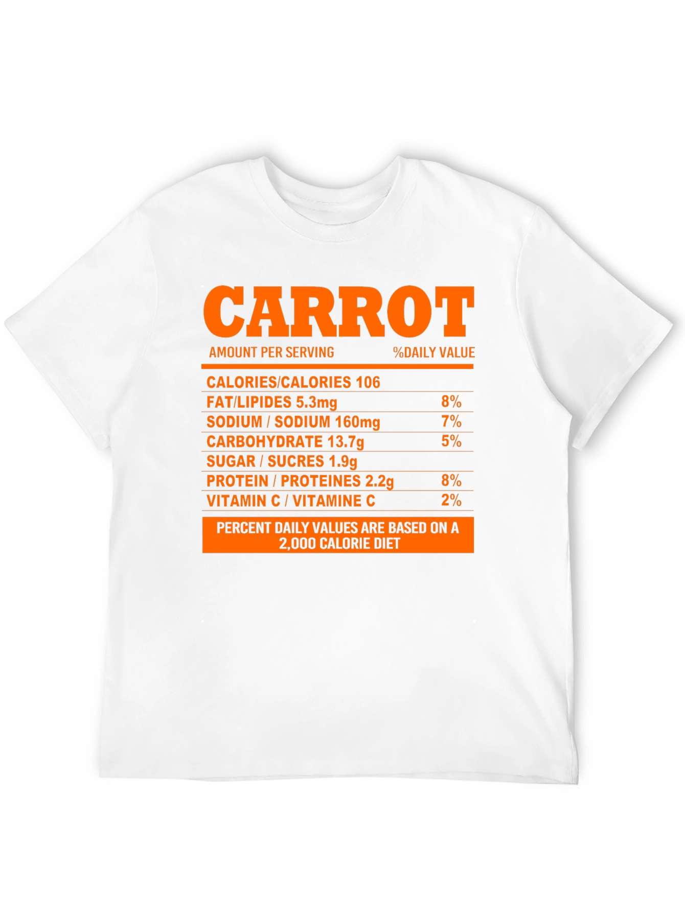 Carrot Nutrition Facts T-Shirt - Funny Foodie Tee