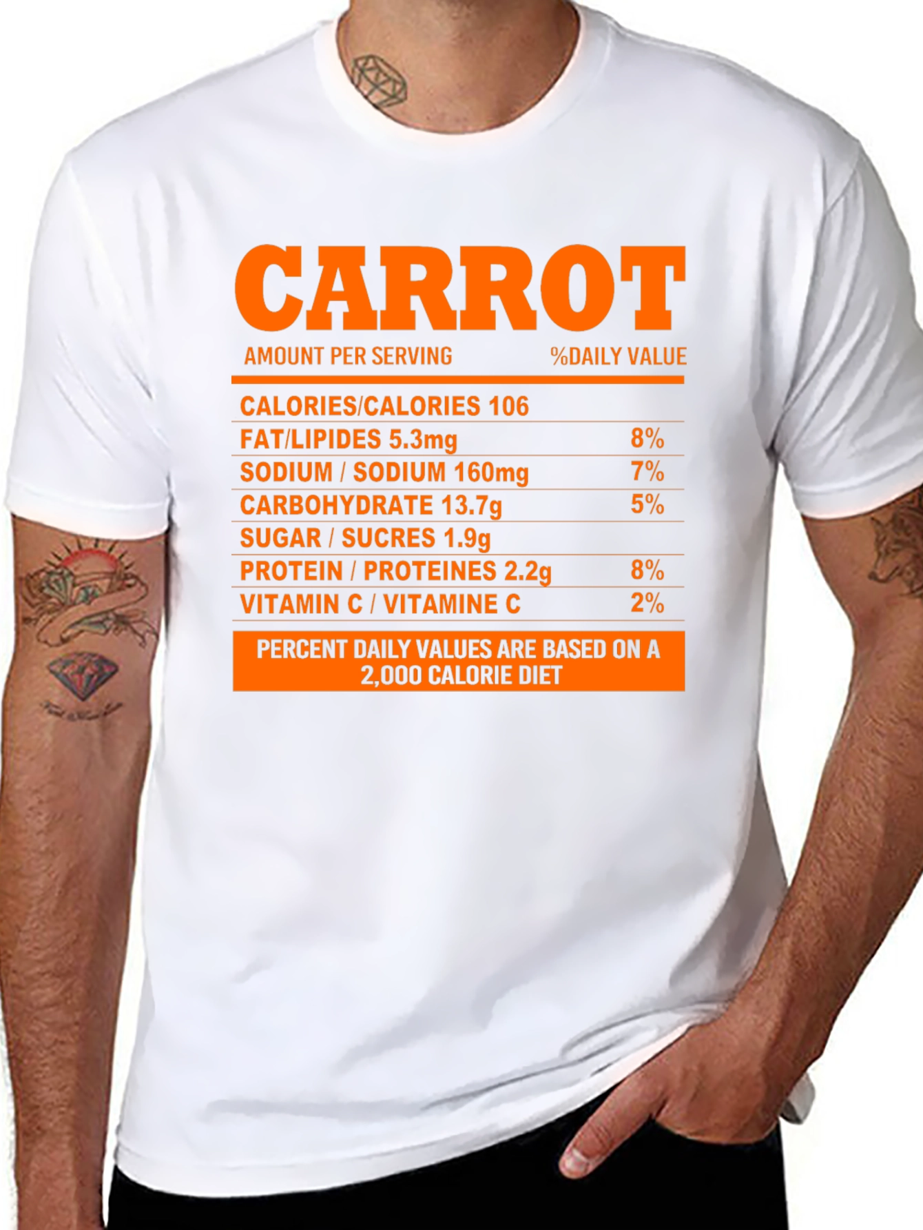 Carrot Nutrition Facts T-Shirt - Funny Foodie Tee