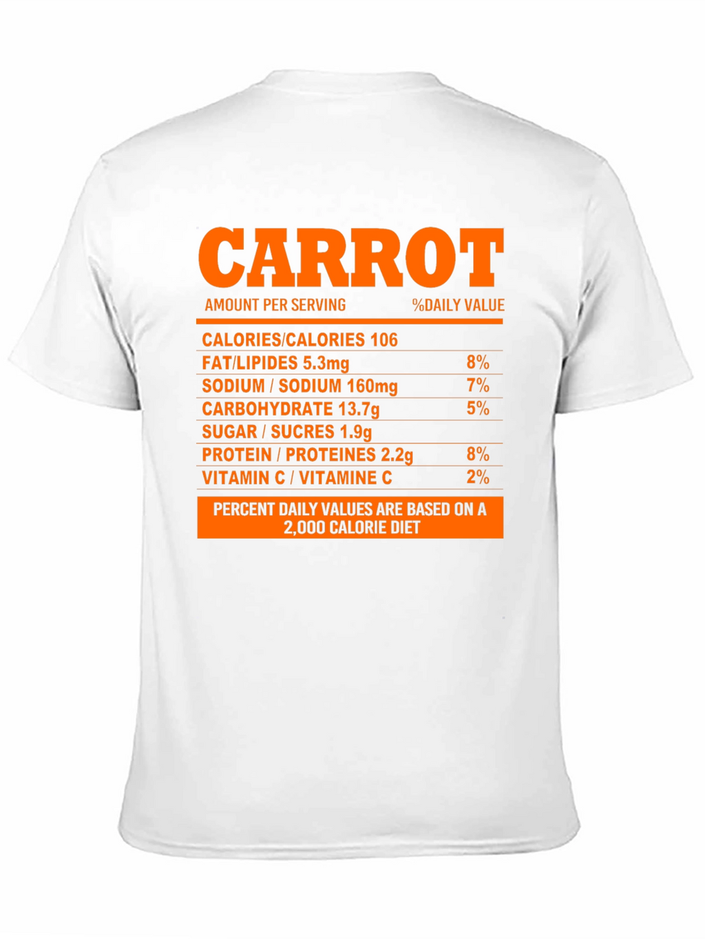 Carrot Nutrition Facts T-Shirt - Funny Foodie Tee