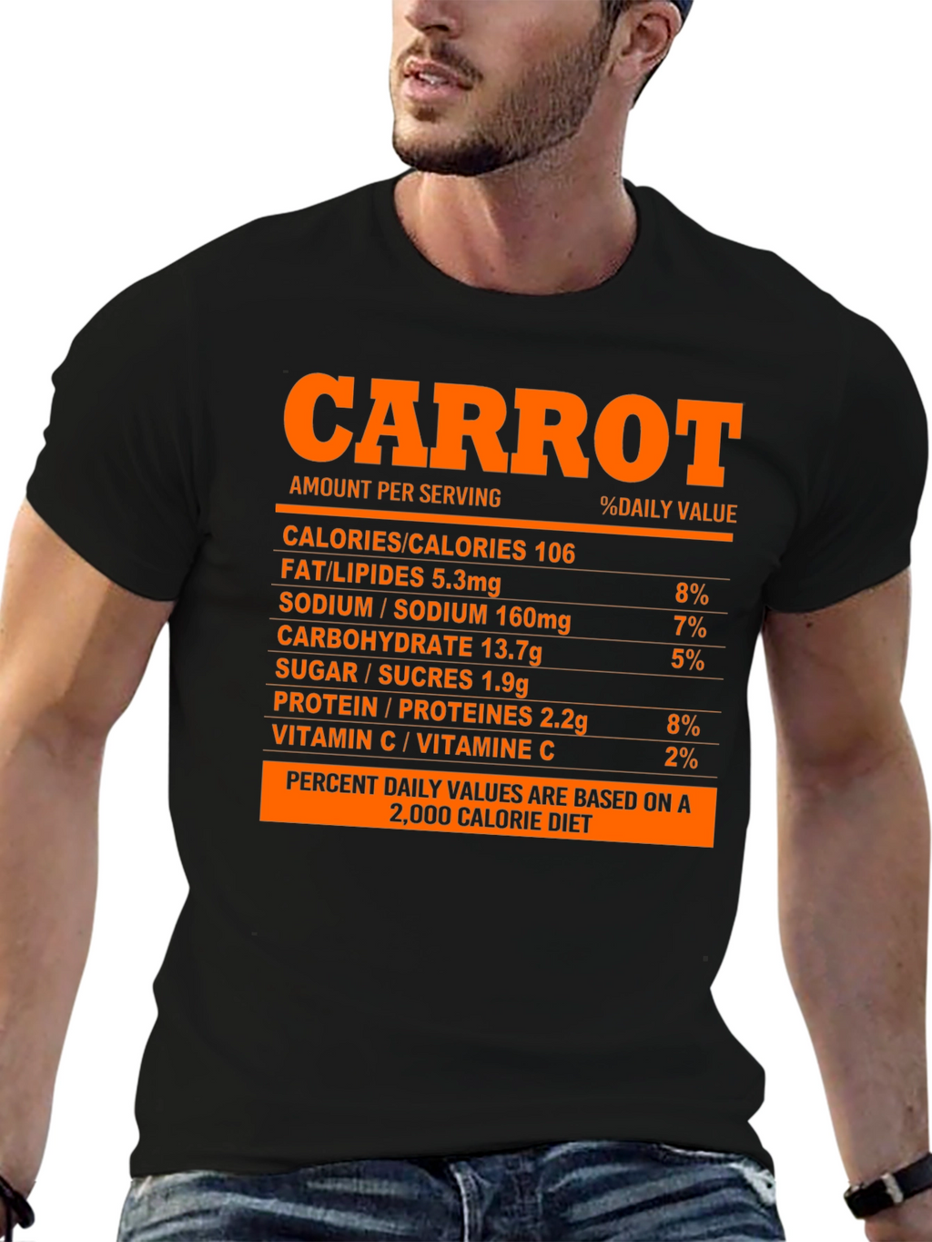 Carrot Nutrition Facts T-Shirt - Funny Foodie Tee