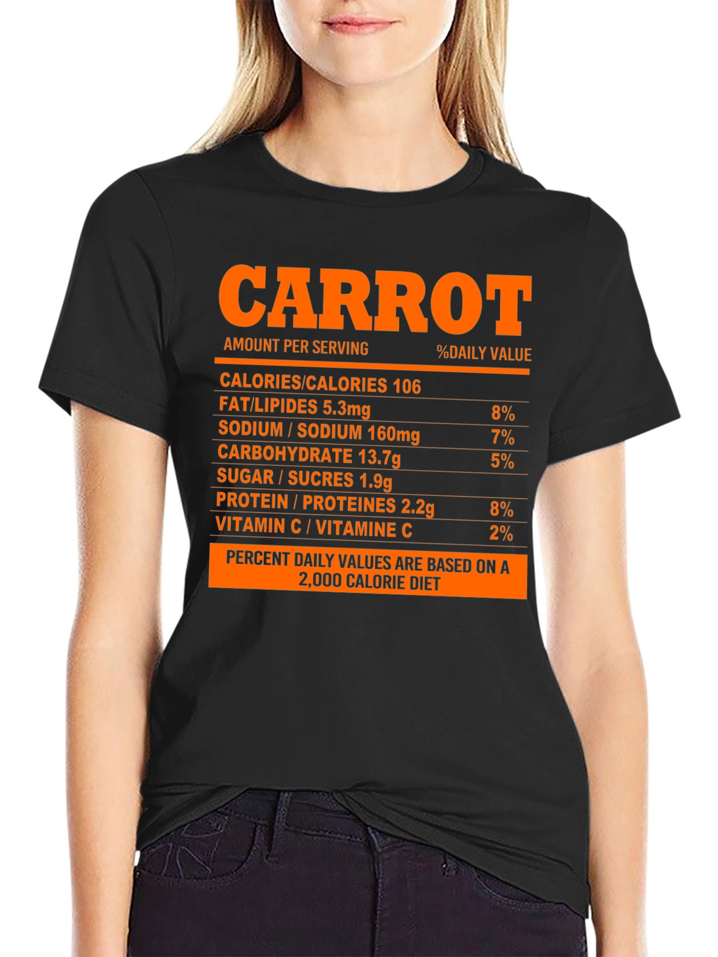 Carrot Nutrition Facts T-Shirt - Funny Foodie Tee